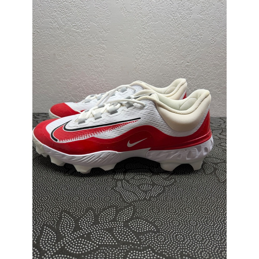 Nike React Huarache 2 Low Baseball Cleats White Red FD6255-101 Mens 14